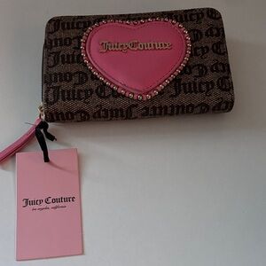 Juicy Couture Pink Heart Brown Wallet